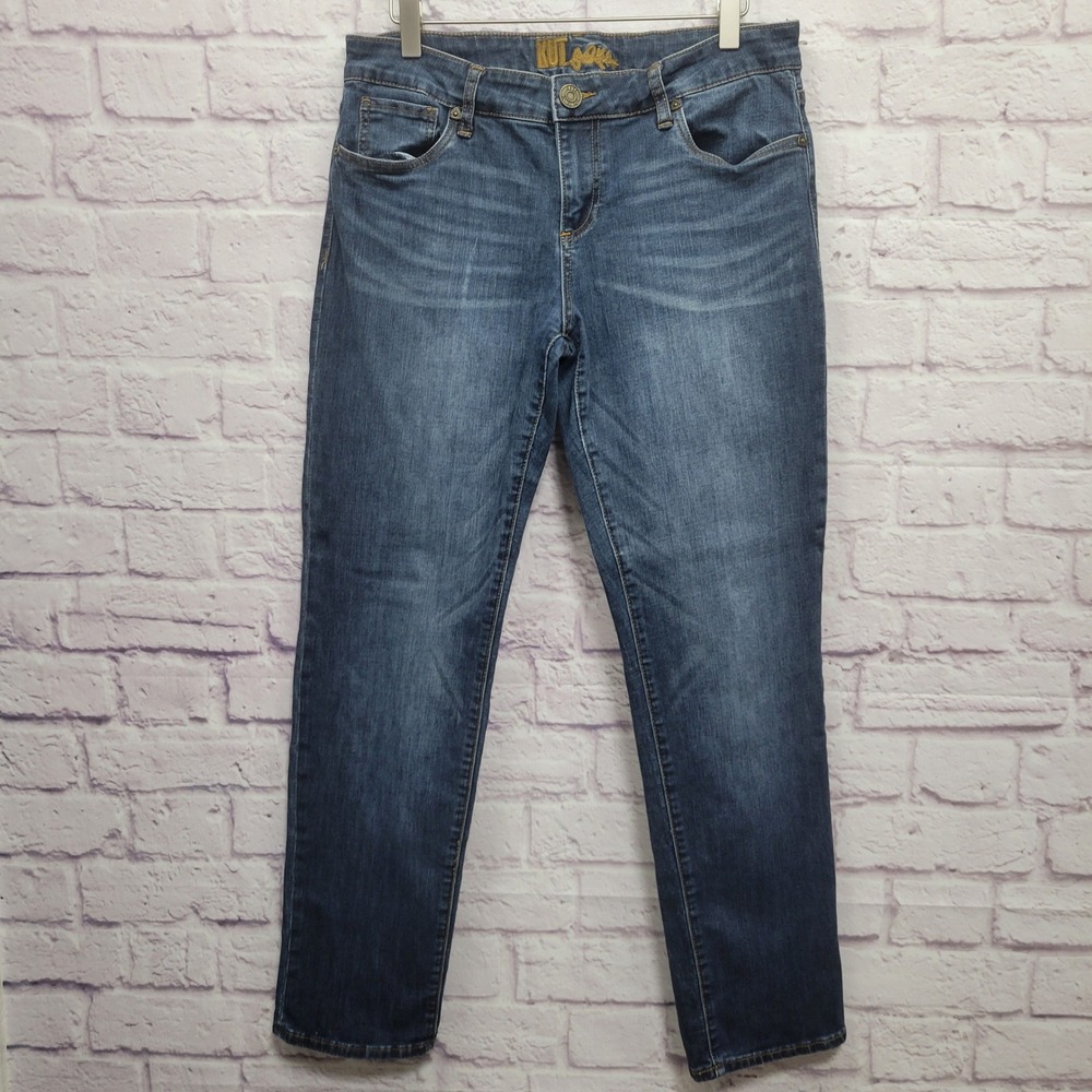 Kut From The Kloth Dark Wash Jeans Womensโ 8 Tapered Leg Stretch Whiskers